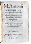 BIBLE IN LATIN.  Flaminio, Marco Antonio. In librum Psalmorum brevis explanatio.  1546